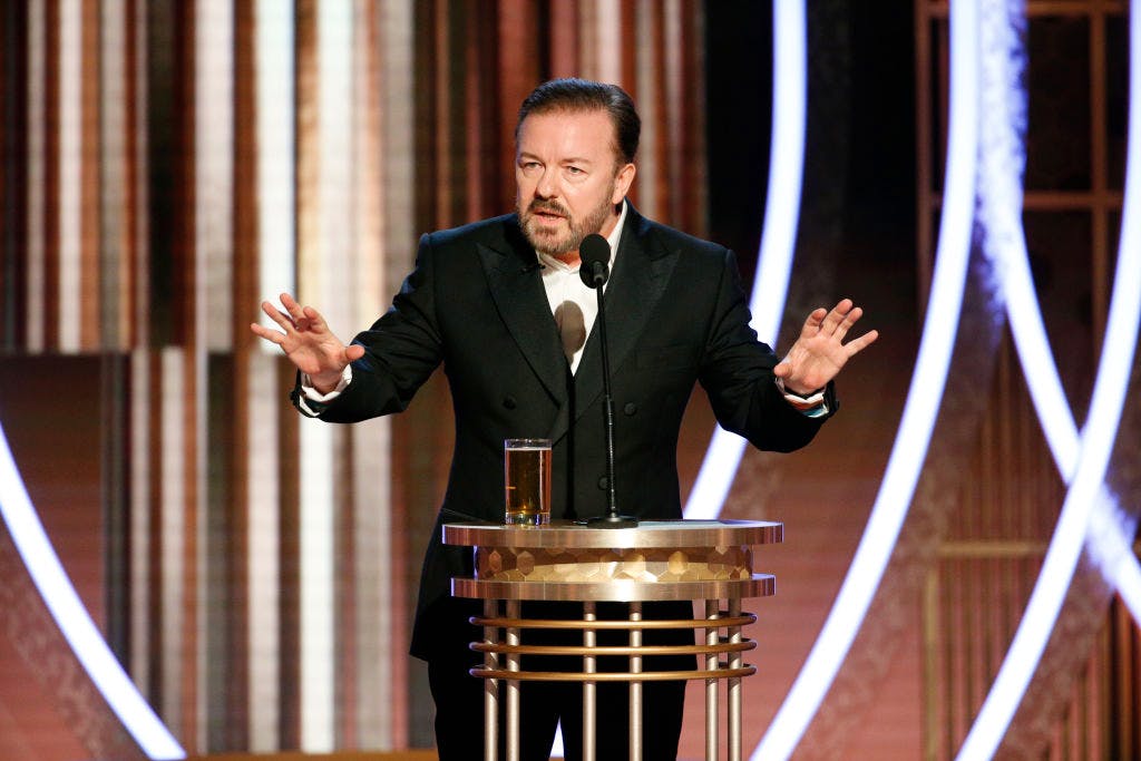 Ricky Gervais has given Hollywood the beating it richly deserves