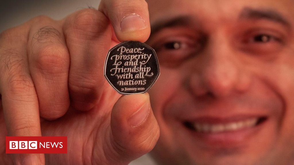 Brexit day 50p coin unveiled by Chancellor Sajid Javid
