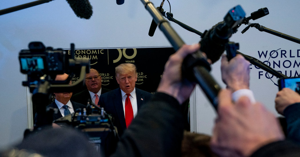 Trump escapes Washington for Switzerland and brags concerning the financial system.