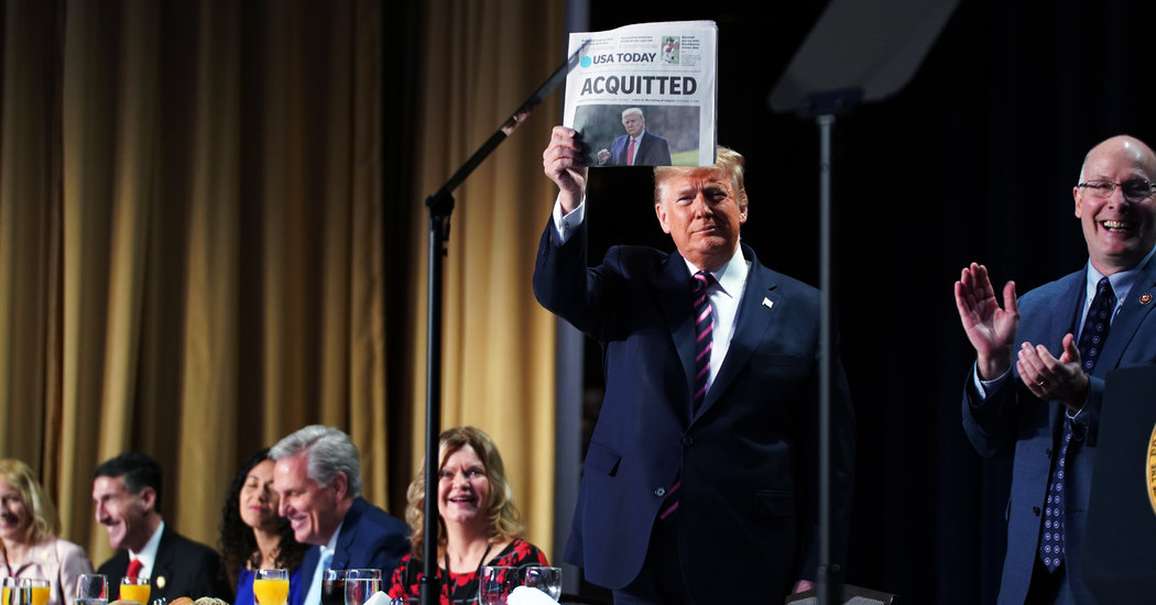 At Nationwide Prayer Breakfast, Trump Lashes Out at Impeachment Foes