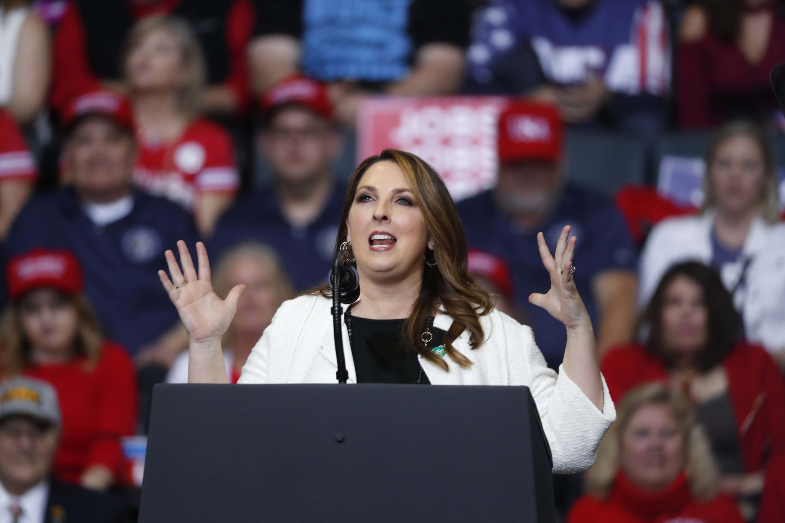 Ronna McDaniel stands with Trump after uncle Mitt says he’ll vote to convict