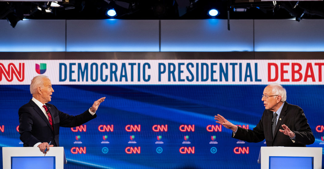 Biden and Sanders Spar on Well being Care as Virus Dominates Debate