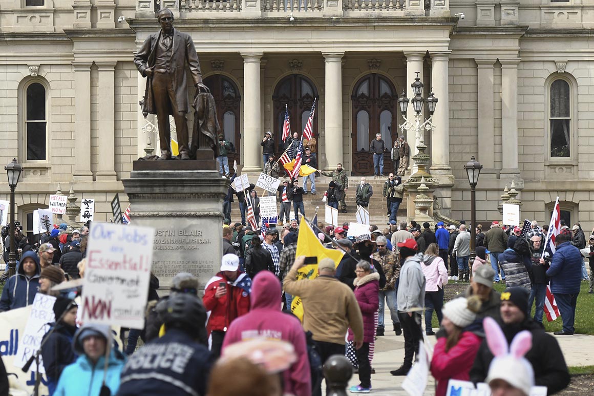 Michigan protesters end up towards Whitmer’s strict stay-at-home order