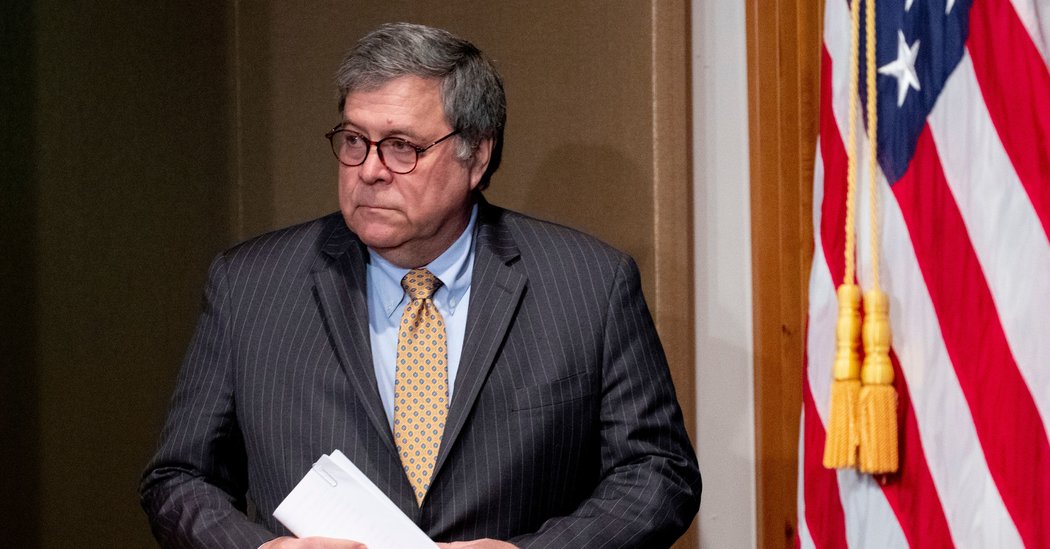 Barr Defends Response to Virus in Stormy Twitter Session