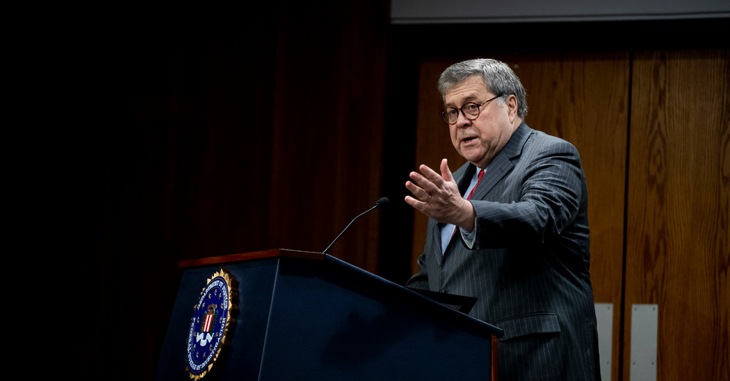 Barr Dismisses Trump’s Declare That Russia Inquiry Was an Obama Plot