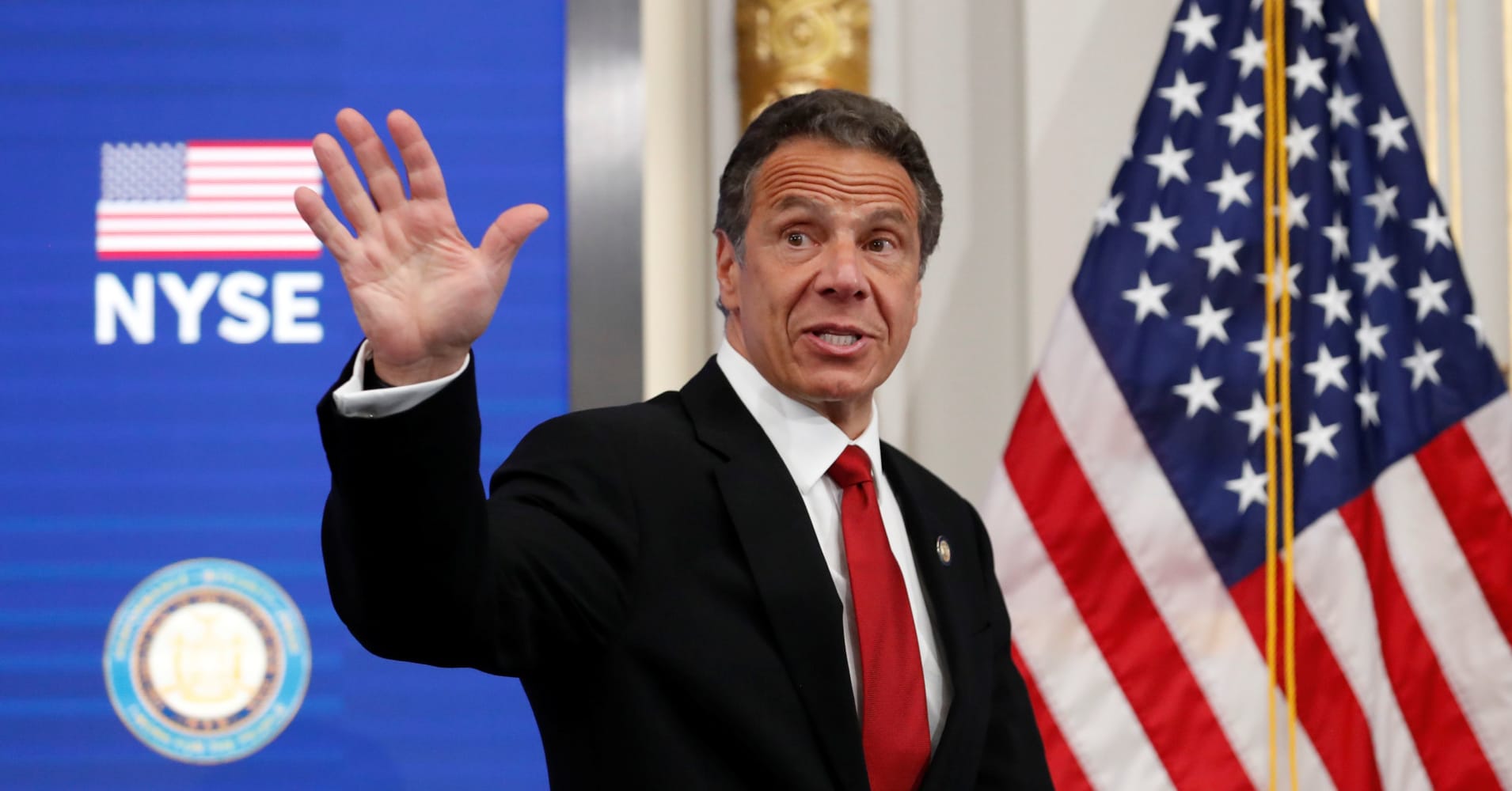 New York Gov. Andrew Cuomo holds his last each day press briefing on the coronavirus outbreak