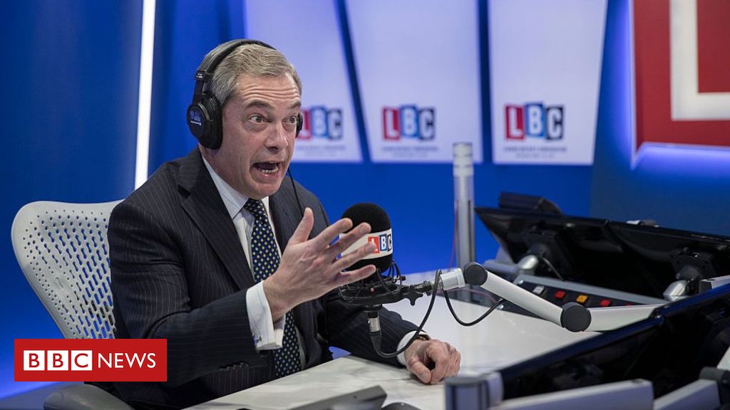 Nigel Farage leaves radio station LBC