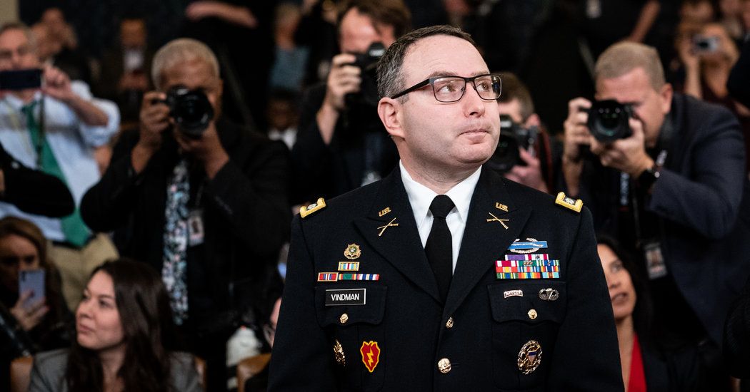 Military Officer Who Clashed With Trump Over Impeachment Set to Retire