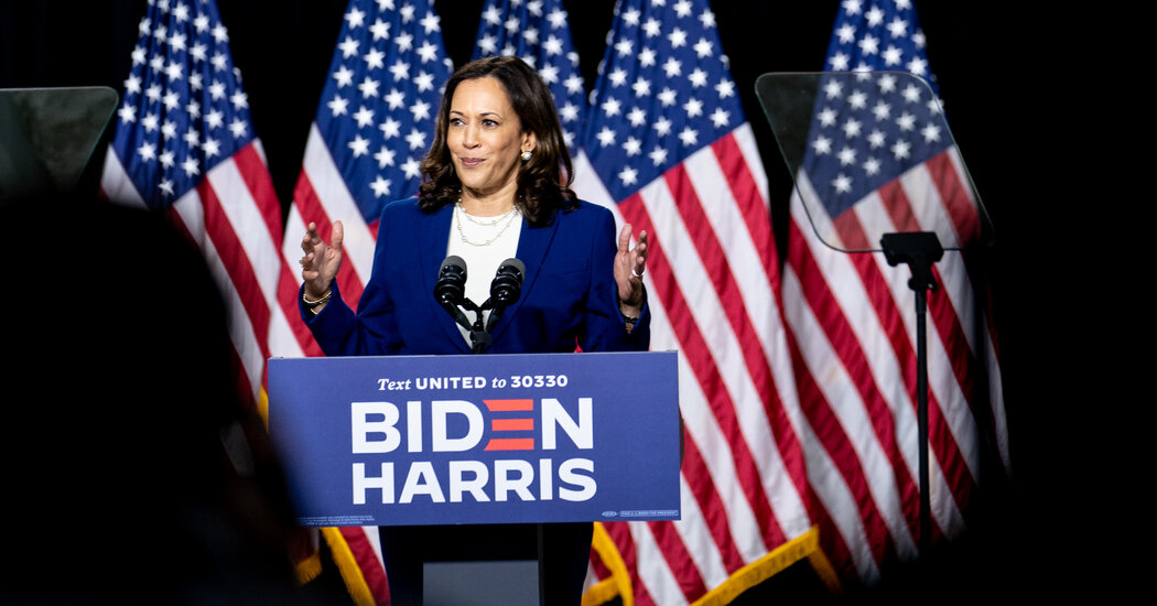 Kamala Harris Takes the Highlight, a Second for Her and Historical past