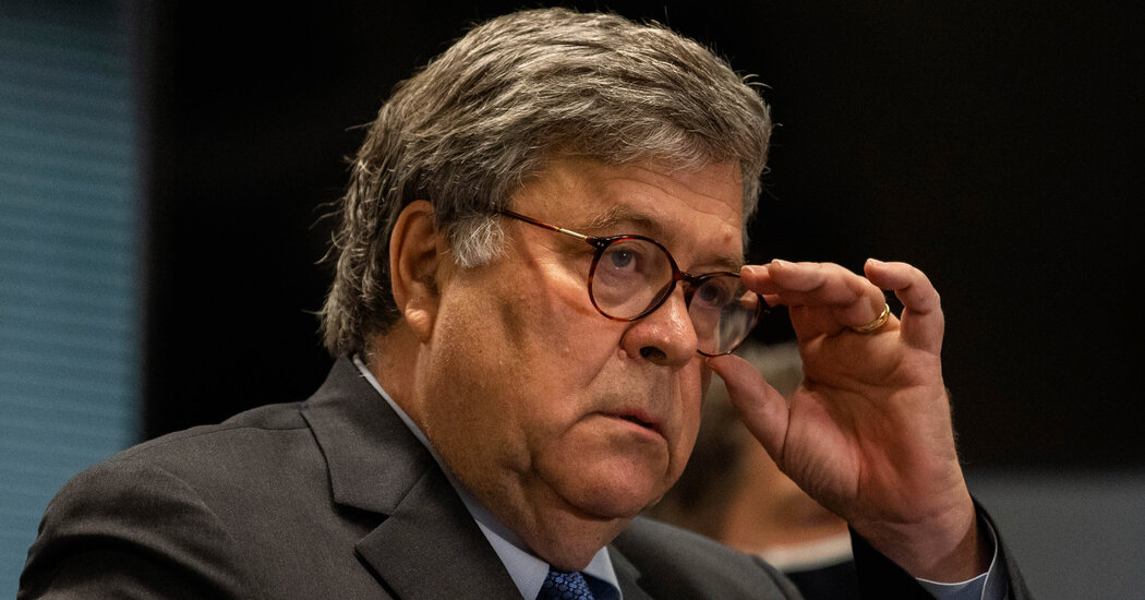 White Home Requested Justice Dept. to Take Over Defamation Swimsuit Towards Trump, Barr Says