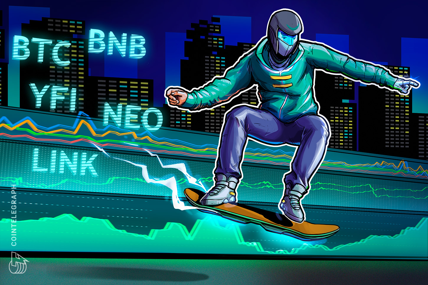BTC, BNB, NEO, YFI, LINK