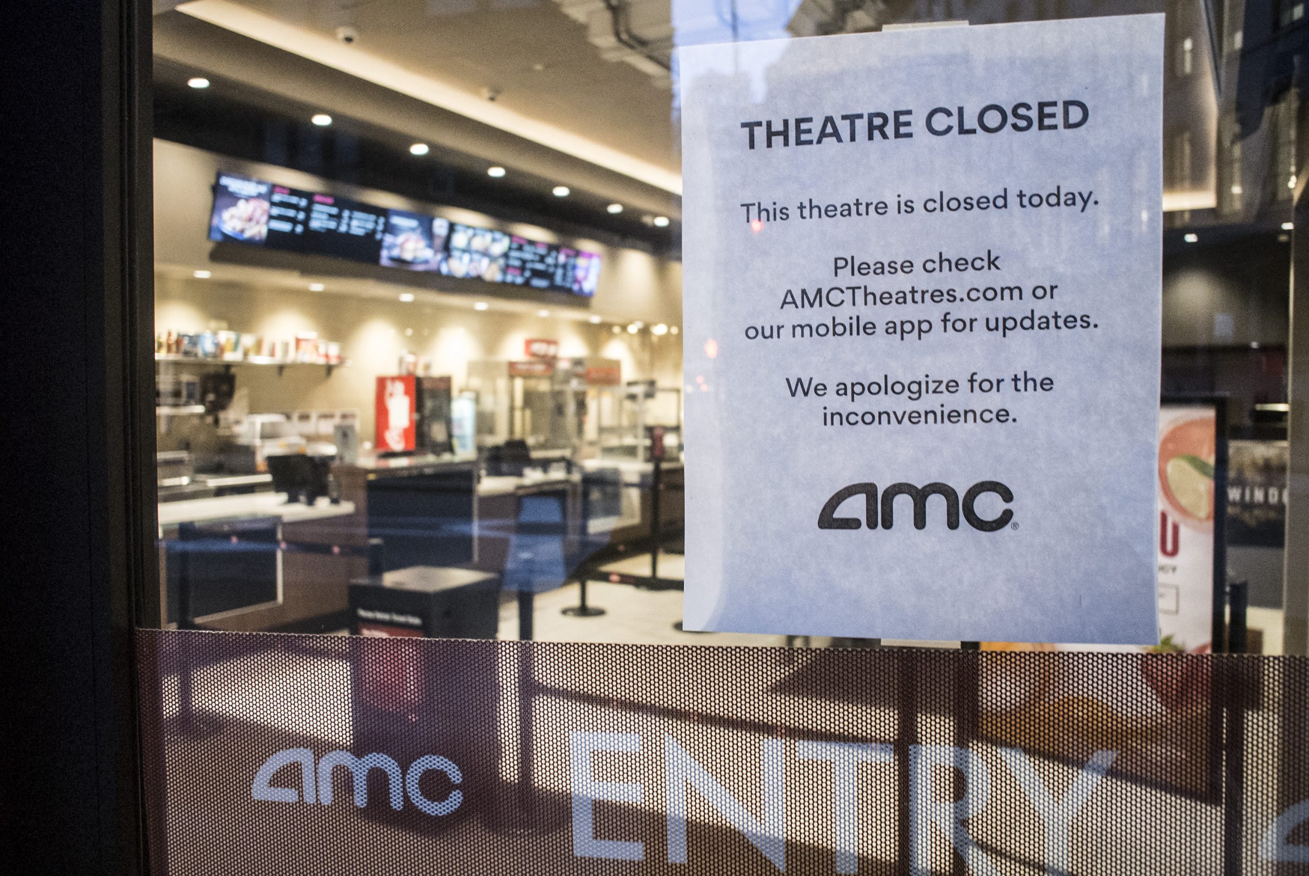 AMC inventory falls 10% as rival Cineworld closes film theaters