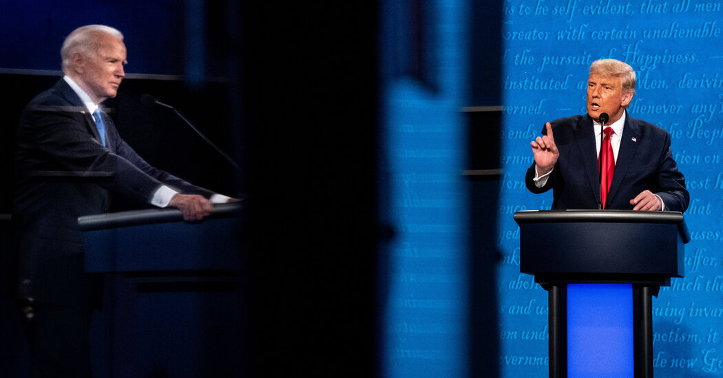 In Closing Debate, Trump Tries to Be Much less Like Trump