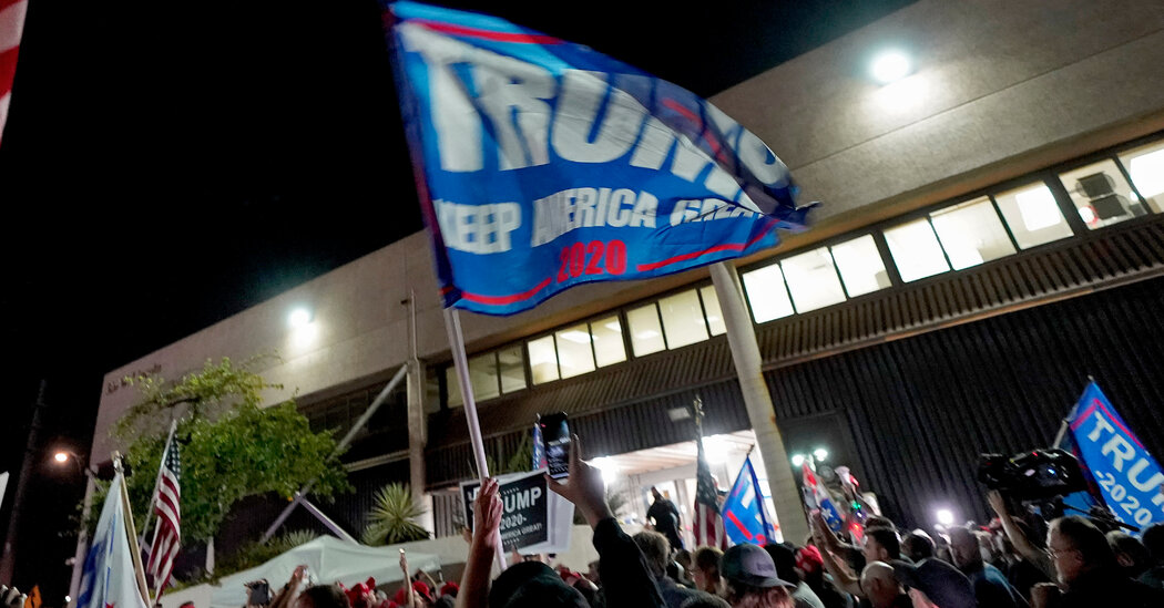 Trump Supporters Protest at Maricopa County Vote-Counting Web site