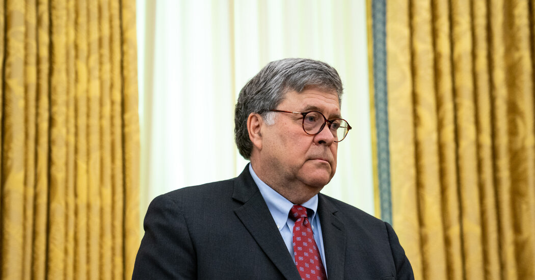 Barr Is Stated to Be Weighing Whether or not to Go away Earlier than Trump’s Time period Ends