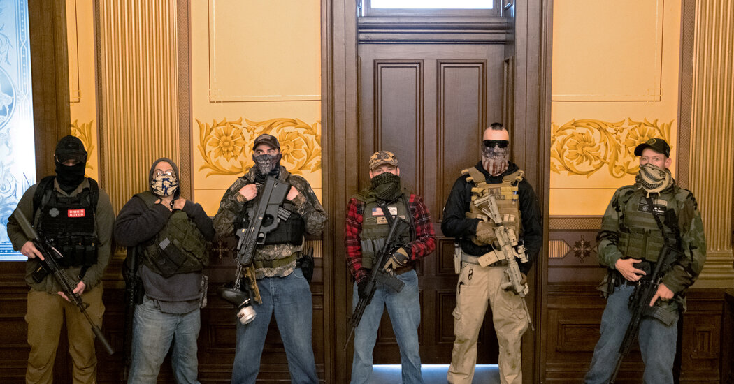 In Michigan, a Costume Rehearsal for the Chaos on the Capitol on Wednesday