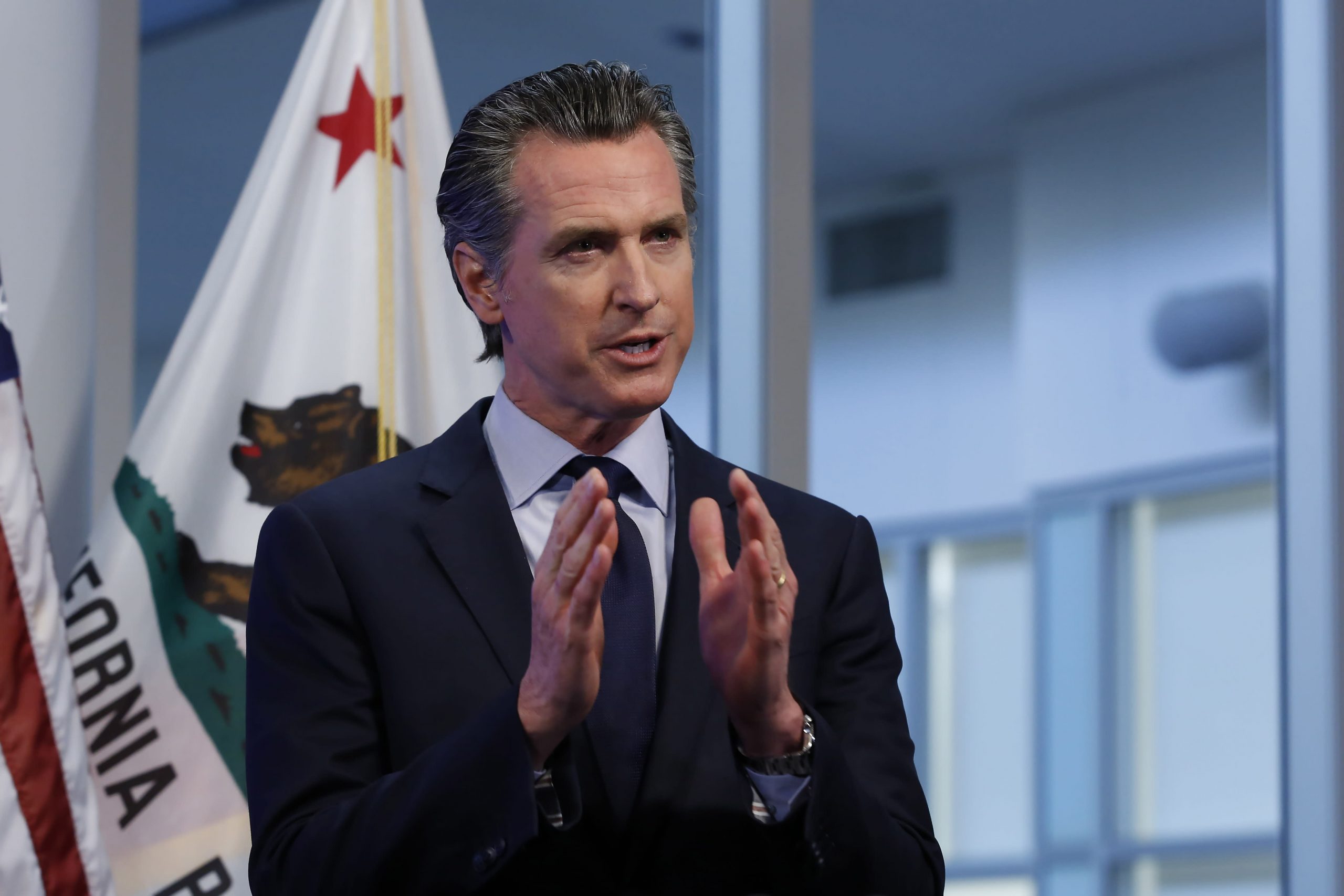 California governor cancels Covid briefing over security considerations