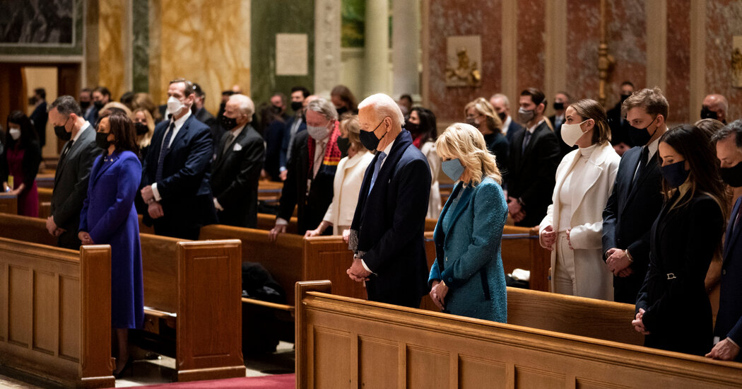 Biden and Harris attended Mass alongside Republican and Democratic leaders.