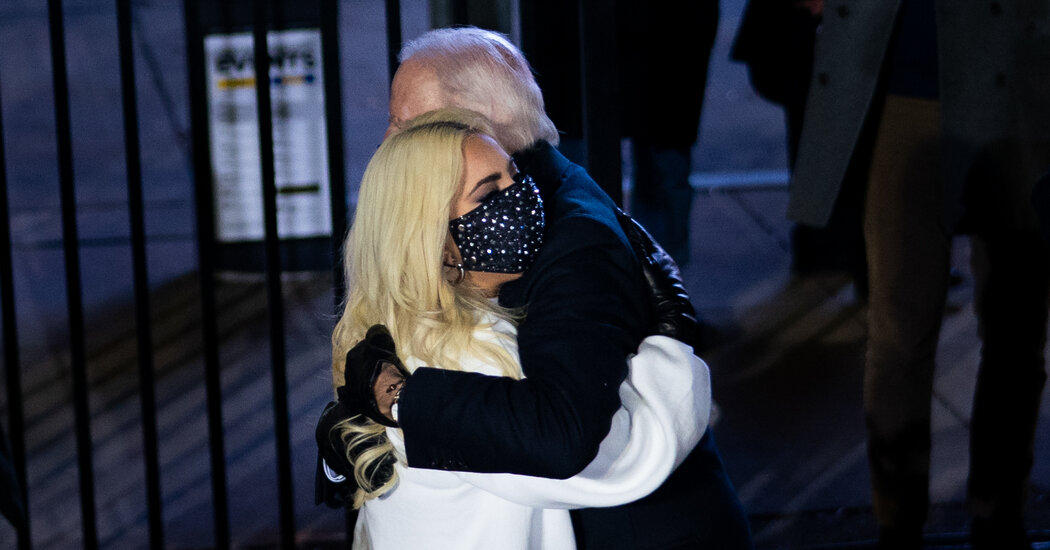 Woman Gaga, who carried out the Nationwide Anthem, has longstanding ties to Biden.