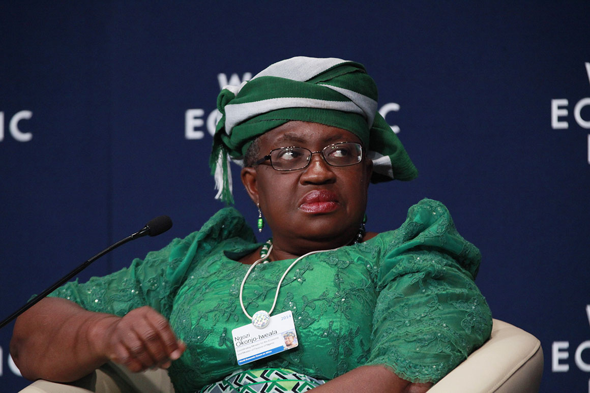 U.S. backs Okonjo-Iweala, first lady and African, to move WTO