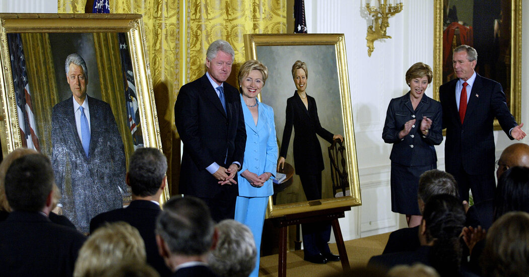 Portraits of George W. Bush and Invoice Clinton Are Again on Outstanding Show at White Home