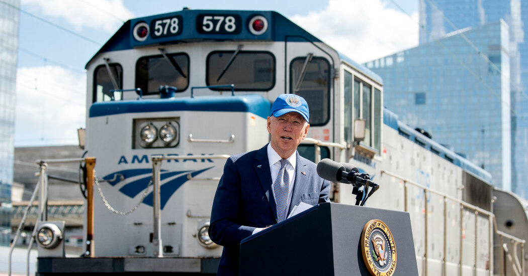 To Promote His Infrastructure Plan, Biden Revisits ‘Amtrak Joe’ Days