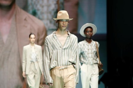 Emporio Armani marks 40 years with soft, fluid spring collection