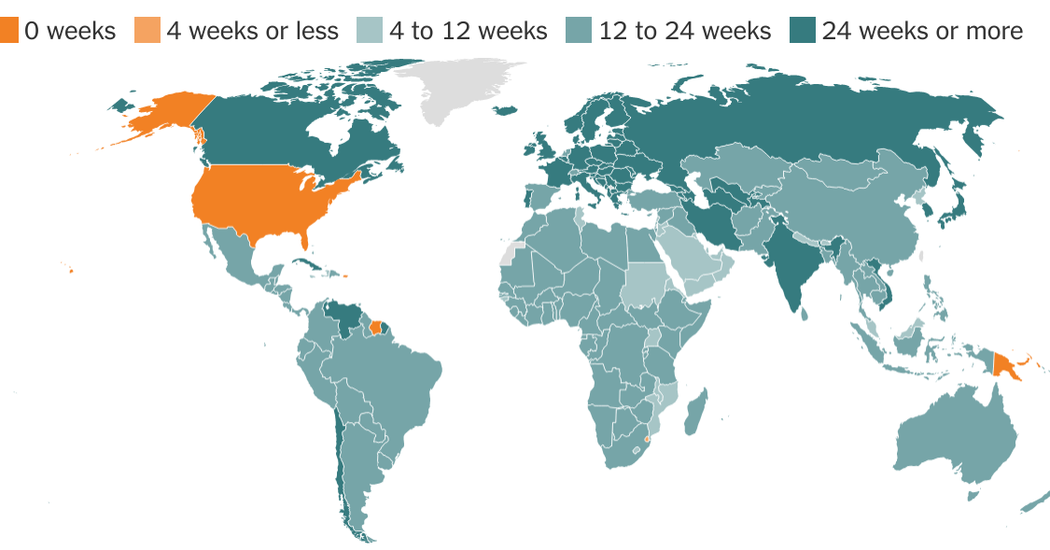 How 4 Weeks of U.S. Paid Leave Would Compare With the Rest of the World