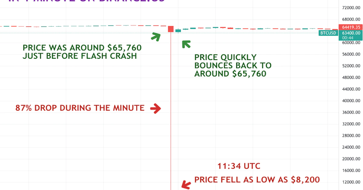 Bitcoin Price Flash Crash on Binance.US Attributed to Trader Algorithm Bug