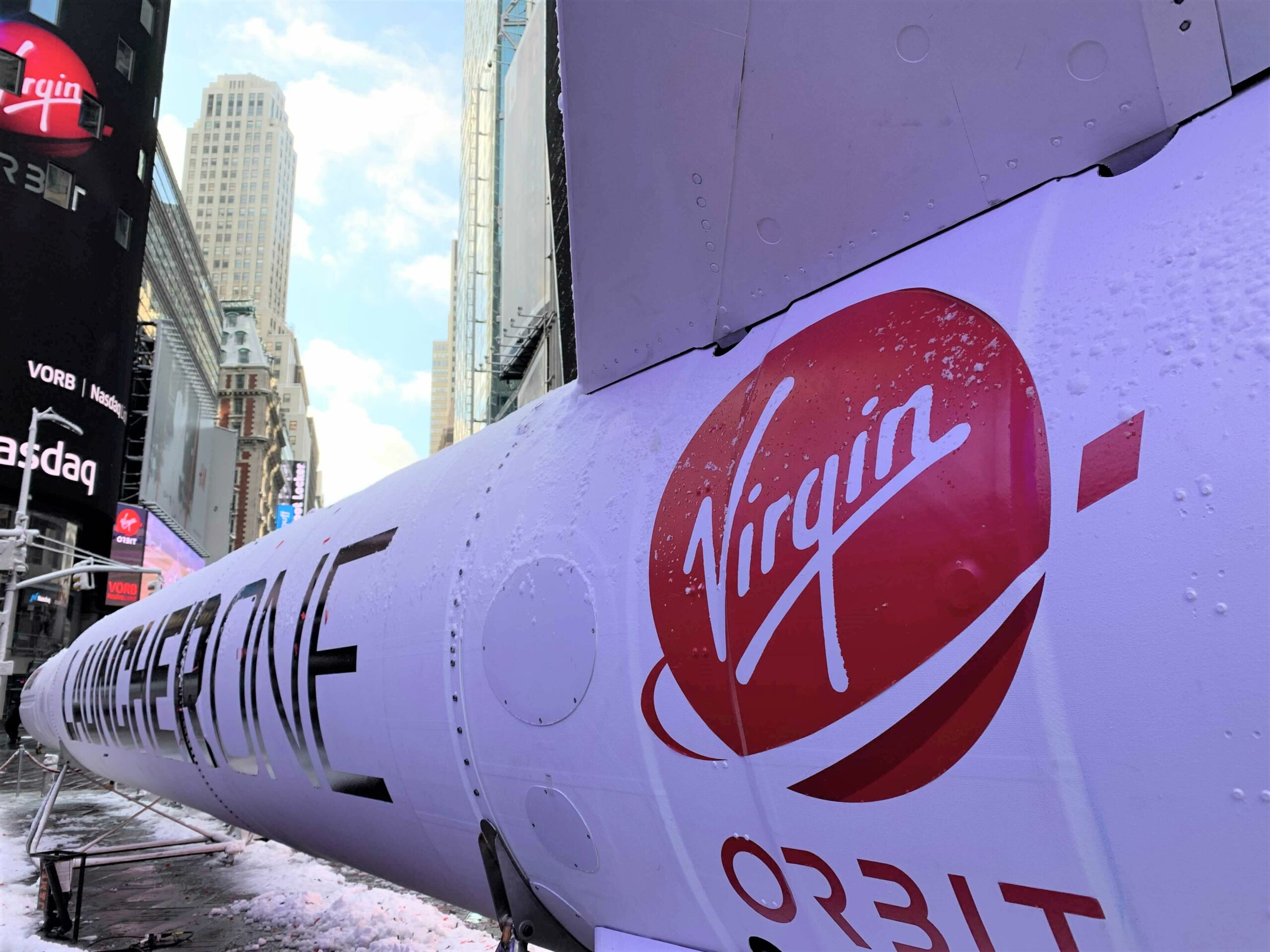 Virgin Orbit stock pops as company shows rocket in Times Square