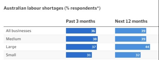 National Australia Bank survey finds significant labour shortages