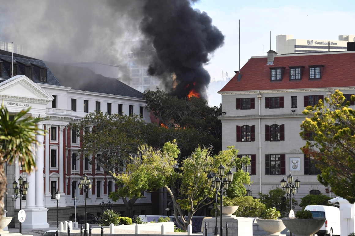 Fire ravages Cape Town seat of South Africa’s Parliament