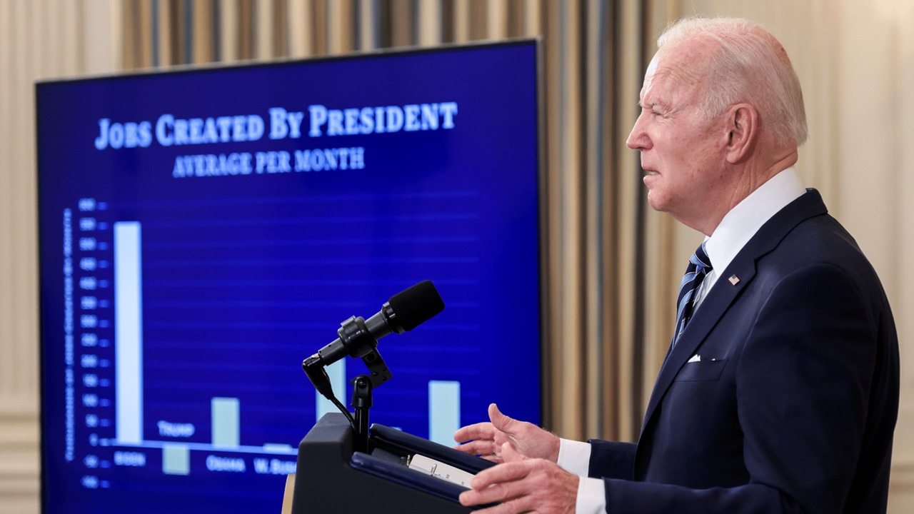 Biden takes victory lap with January jobs report