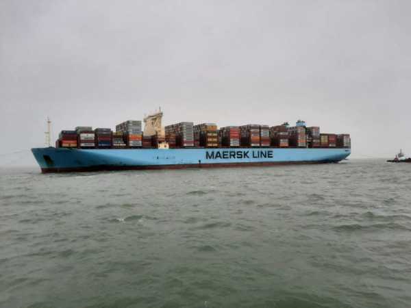 Maersk container ship towed free after running aground off German island