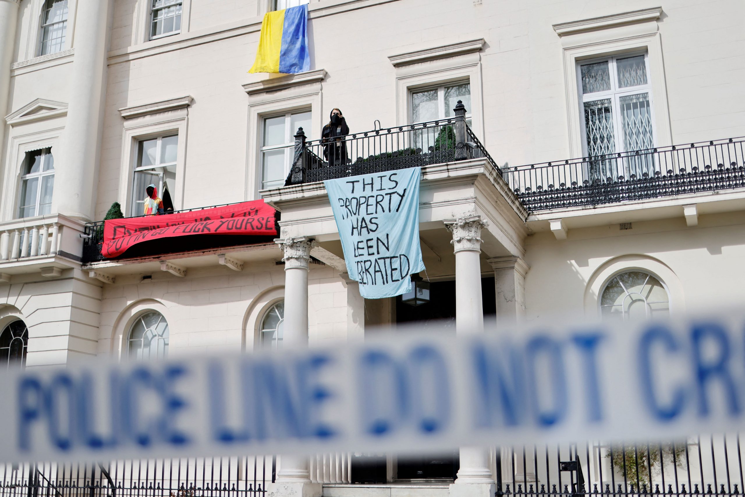 Squatters occupy London mansion thought to belong to Russia oligarch