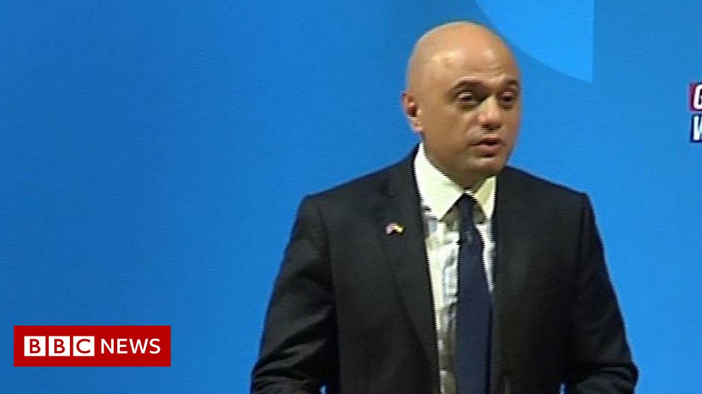 Tory conference: Sajid Javid mimics teenage William Hague
