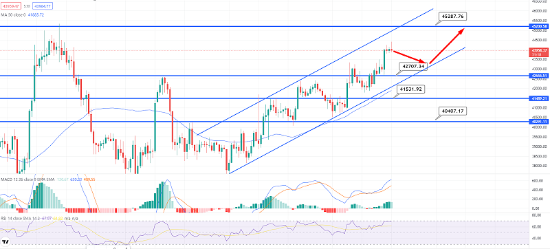 Bitcoin Price Prediction: BTC/USD Surges to $44K, What’s Next?
