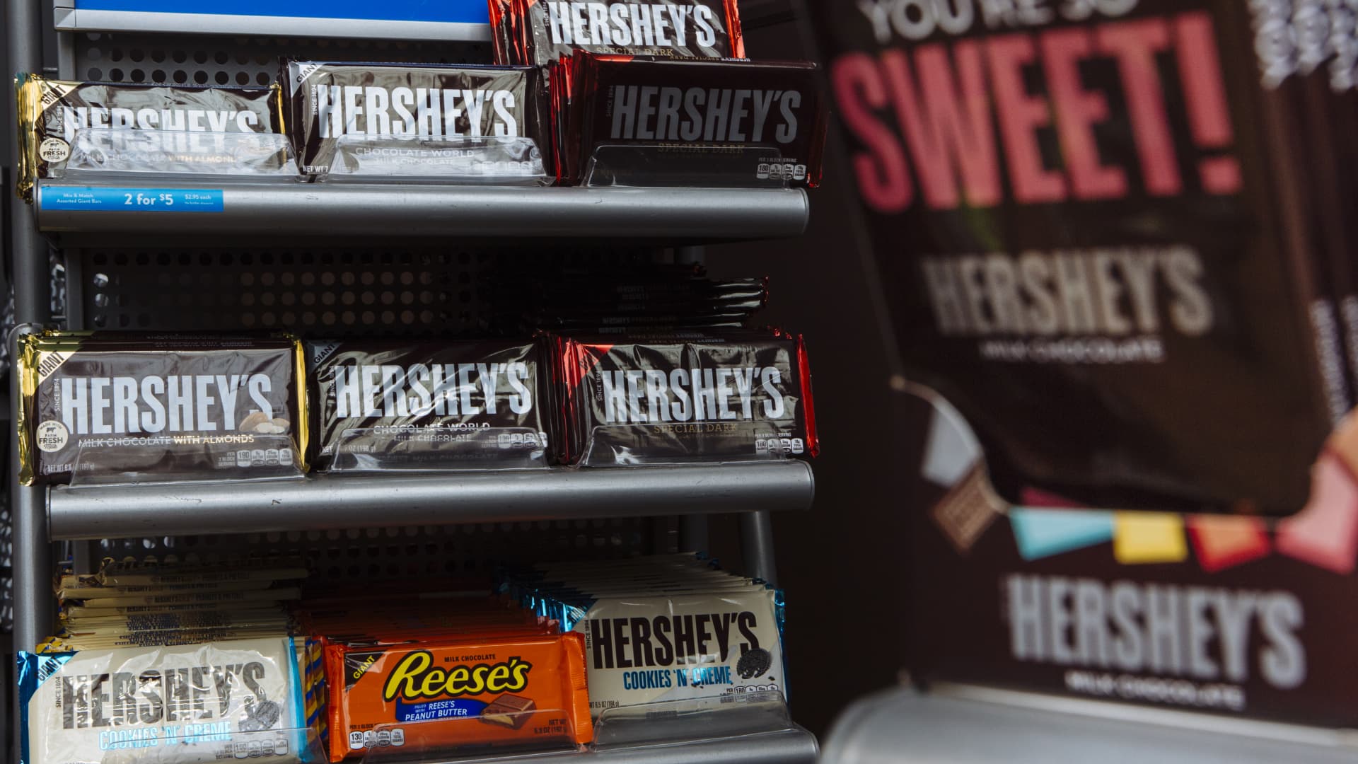 Jim Cramer says he would buy Hershey stock now and down on the ‘next inflation scare’