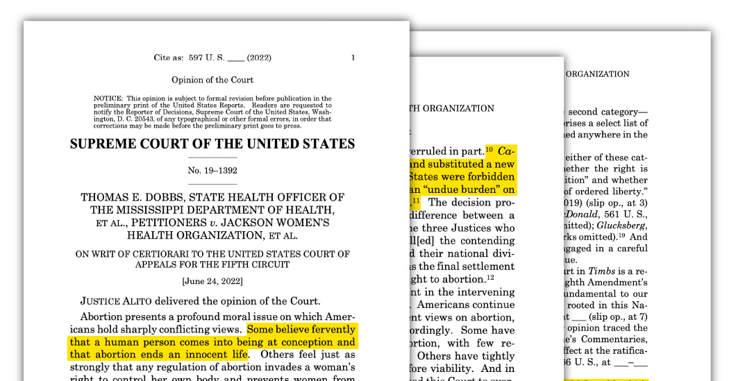 Read the Decision that Overturned Roe v. Wade: Dobbs v. Jackson, Annotated