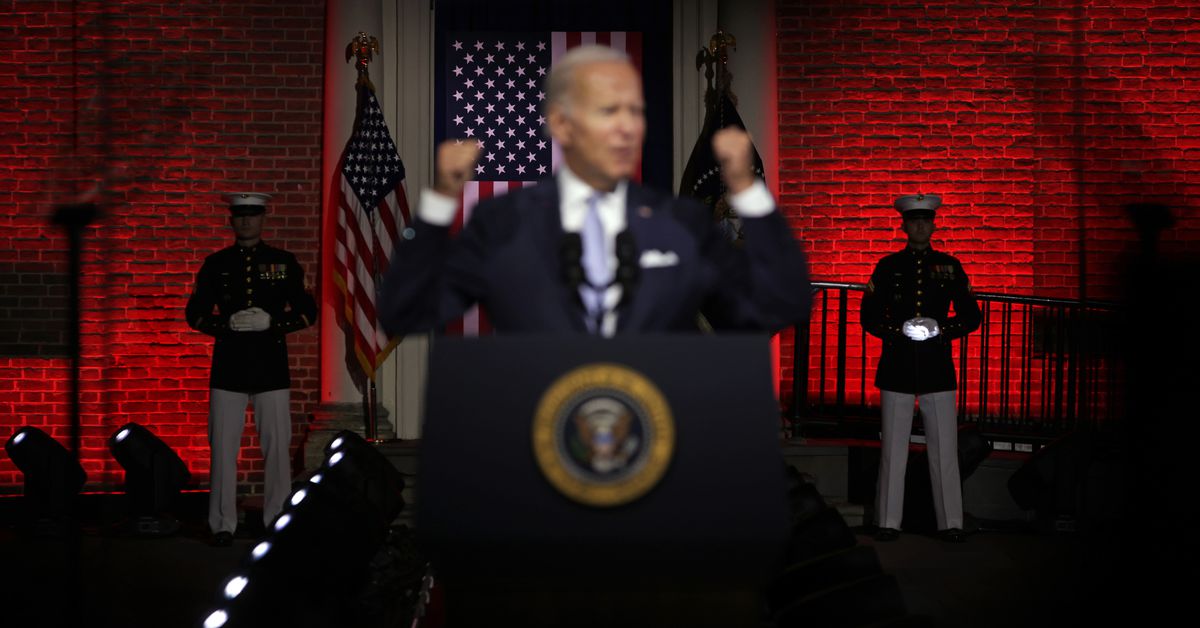 Biden defended democracy — and pounced on a political opportunity