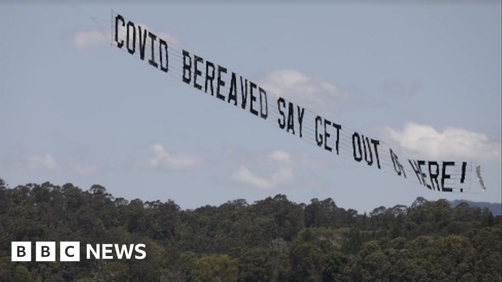 Matt Hancock: Covid campaigners fly banner over I’m A Celebrity jungle