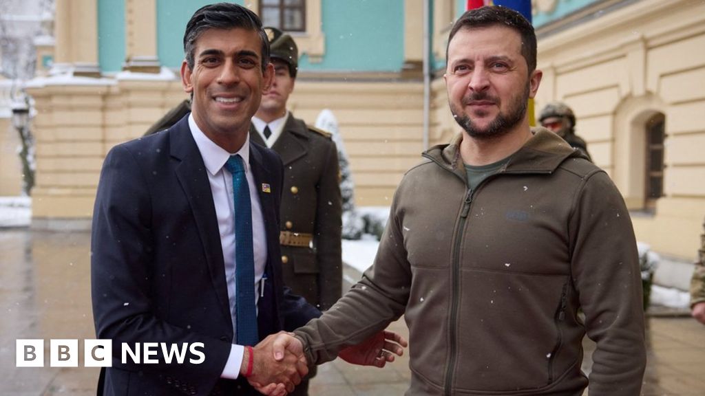 Ukraine war: Rishi Sunak visits President Zelensky in Kyiv as he pledges £50m in aid