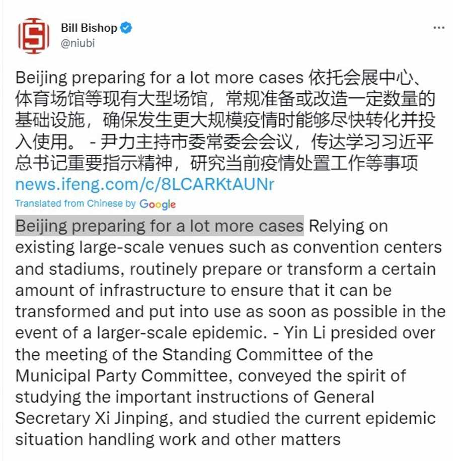 China COVID – Beijing is preparing for a lot more cases