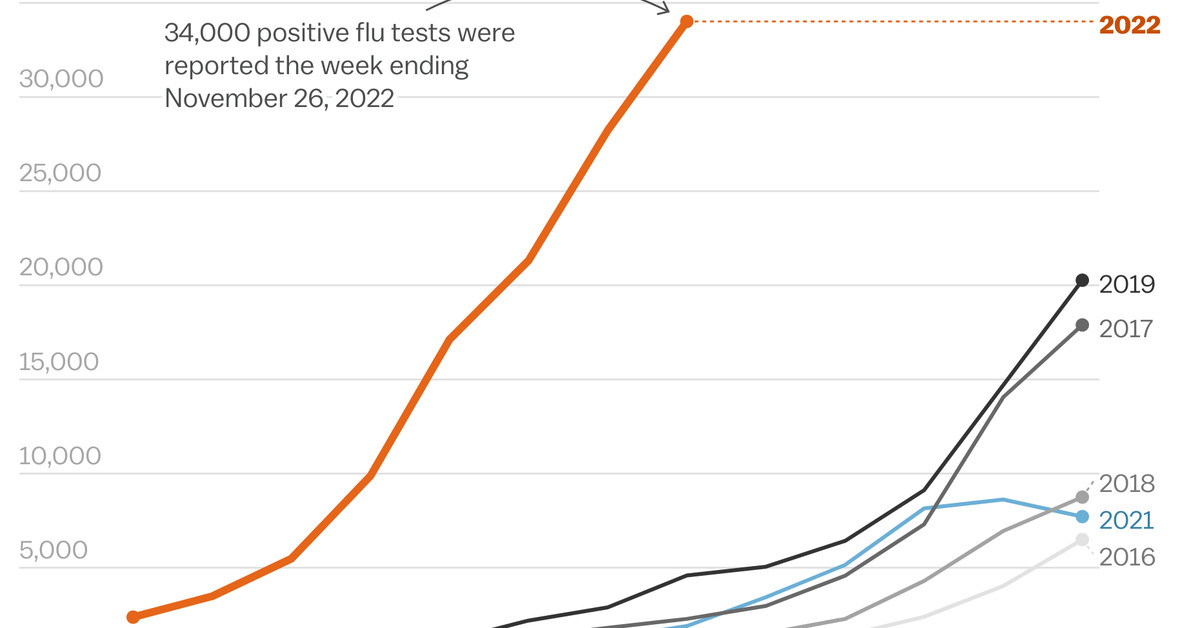 2022 is the worst flu season in two decades. See the rise in charts.