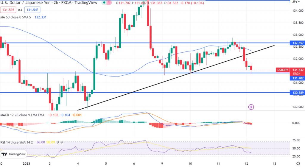 The USD/JPY falls below 131.500: Sell Now?