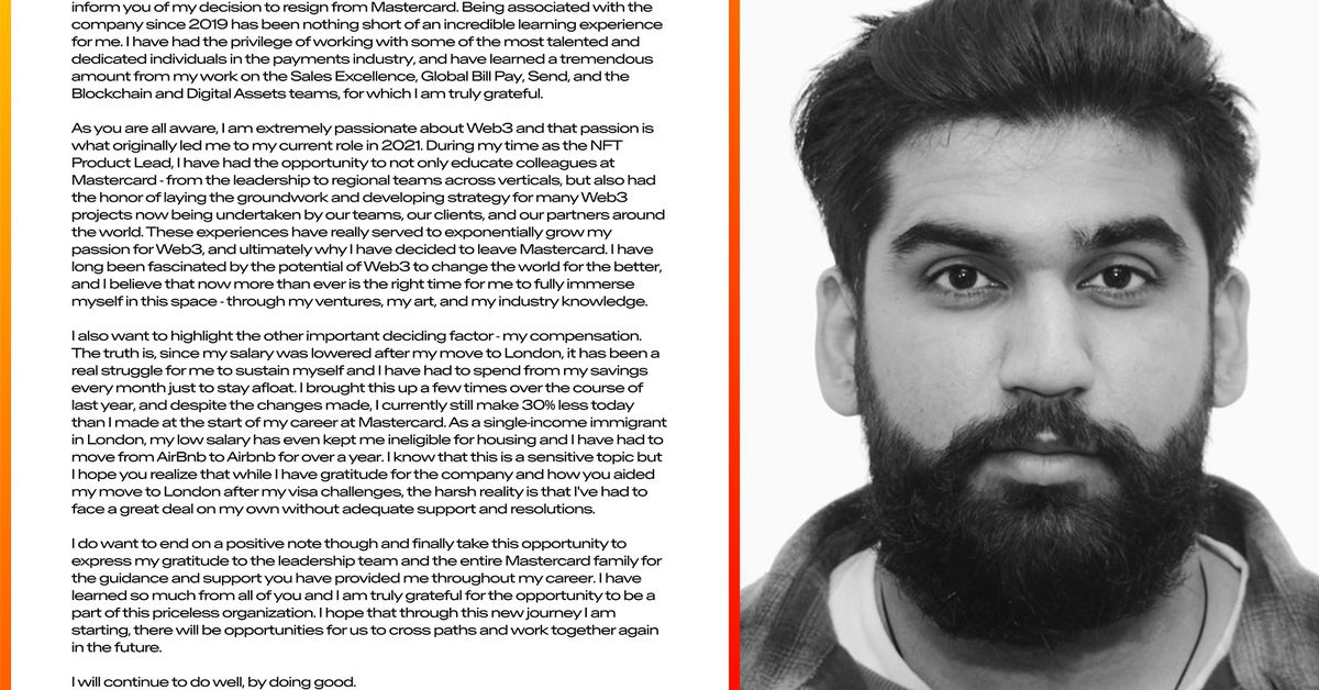 Mastercard’s NFT Leader Quits, Mints His Resignation Letter on the Way Out