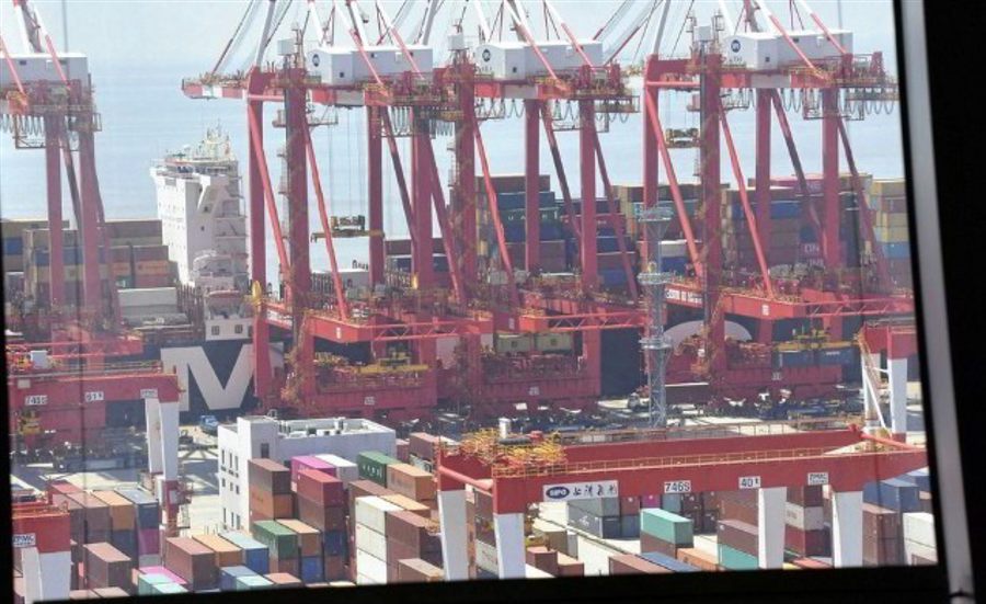 China March (USD) exports +14.8% y/y (expected -7.1%) & Imports -1.4% y/y (expected -6.4%)