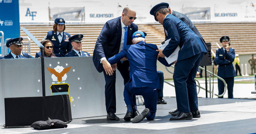 Biden Trips and Falls at Air Force Commencement