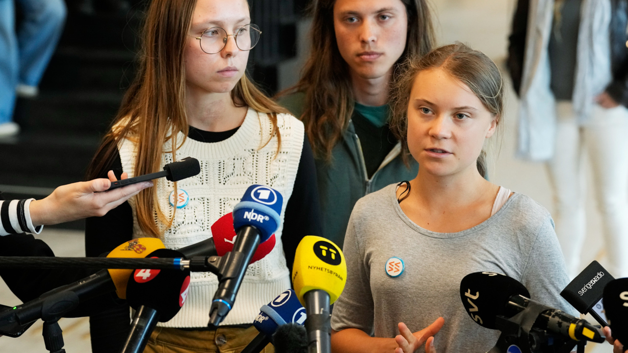 Greta Thunberg speaks after court fines her for disobeying police