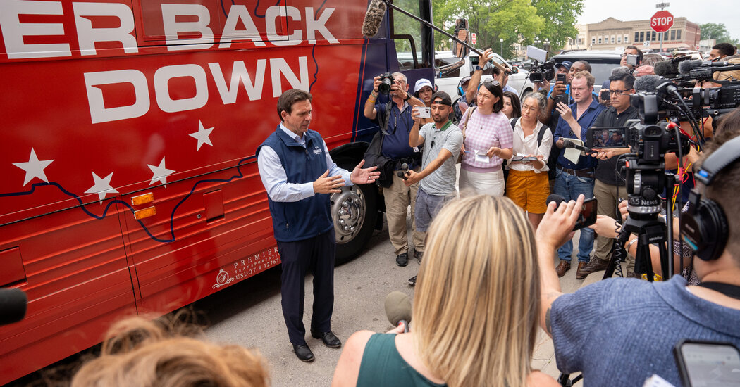 DeSantis Reboots Struggling 2024 Campaign With Iowa Bus Tour